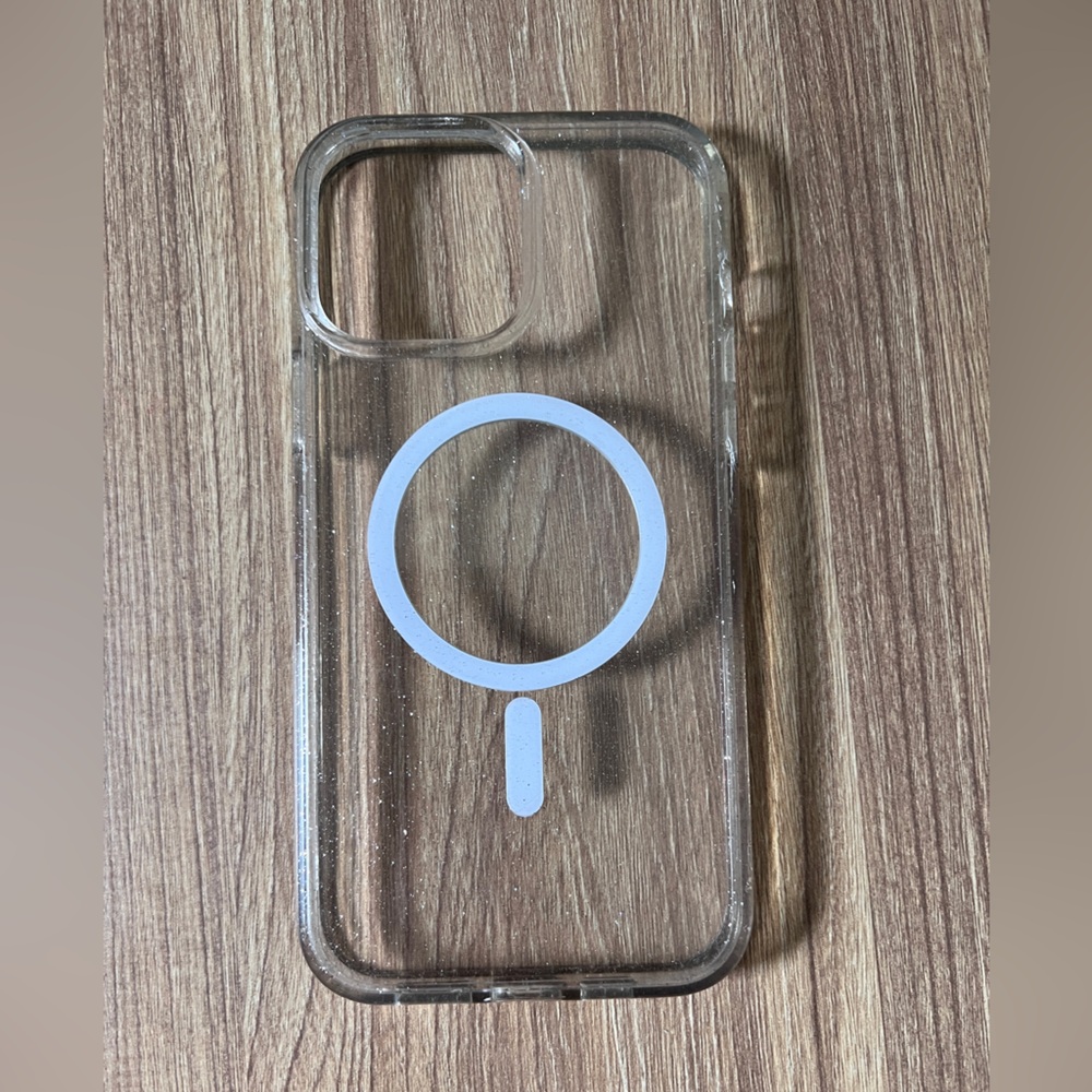 Casely 13 pro max Clear glitter Phone Case